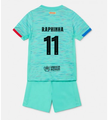 Barcelona Raphinha Belloli #11 Tredje trøje Børn 2023-24 Kort ærmer (+ korte bukser)